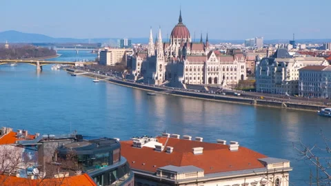 Resting places by danube river. Stock Footage 252151591