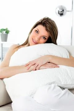 Resting on sofa Stock Photos