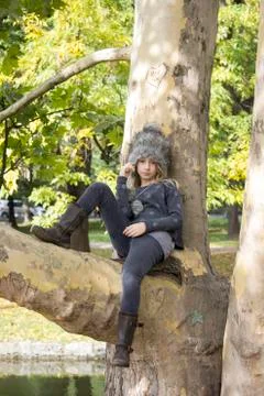 Resting on the tree Stock Photos