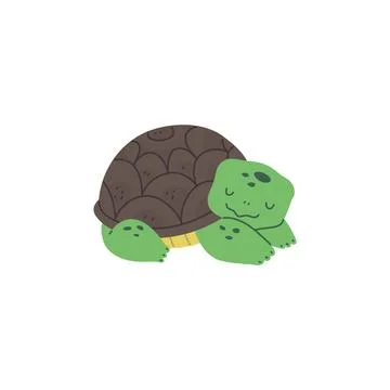 Resting turtle minimalist vector illustration 스톡 일러스트