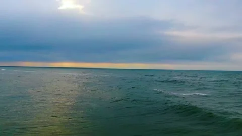 Restless ocean at dawn Stock Footage 155070943