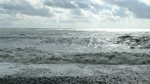 Restless waves on the black sea Stock Footage 159959205