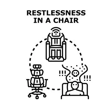 Restlessness in chair causing sleep problems and discomfort Ilustración de archivo