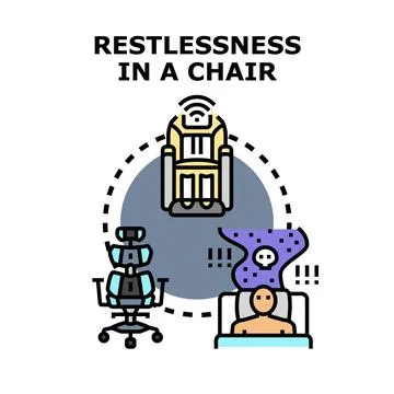Restlessness in chair causing sleep problems and discomfort Ilustración de archivo