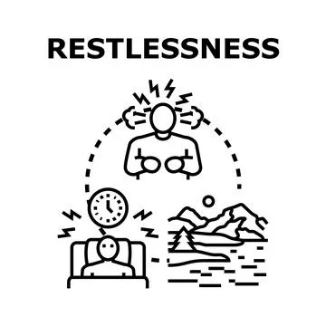 Restlessness concept showing person experiencing stress and insomnia Stock Illustration