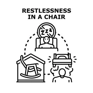 Restlessness concept with sleep problems and stress Stock Illustration