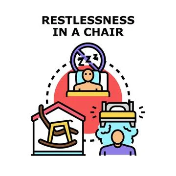 Restlessness concept with sleep problems and stress Stock Illustration