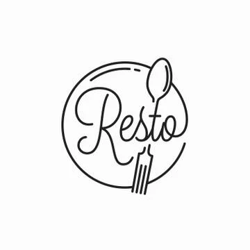 Resto simple logo. Round linear of resto Stock Illustration