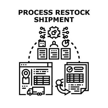 Restock shipment process concept vector illustration イラスト素材