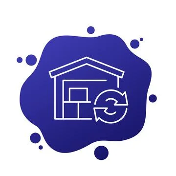 Restock a warehouse line icon, vector Stock Illustration