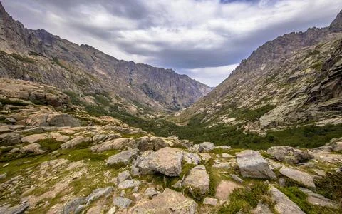 Restonica gorge view Stock Photos