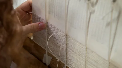 Restoration of an ancient book. Video stock 91992593