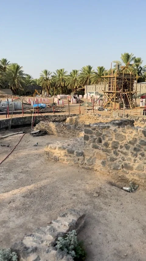 Restoration of Ancient Stone Ruins Stock Footage 340415603