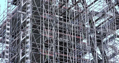 Restoration of the former mining tower as a landmark Stock Footage 260548563