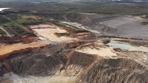 Restoration of an Old Open Pit Coal Mine, Jewett, Texas, USA Stock Footage 144035310