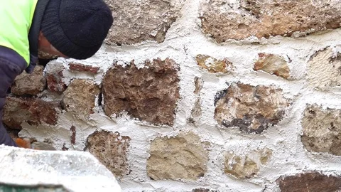 Restoration work in Temple for wall Vidéo 84153769