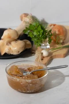 Restorative Bone Broth for Healthy Aging: Natural Recovery Nutrition in Gla.. Stock Photos