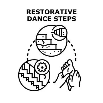 Restorative dance steps concept vector illustration Stock Illustration
