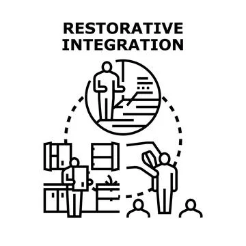 Restorative integration concept vector illustrating support Stock Illustration