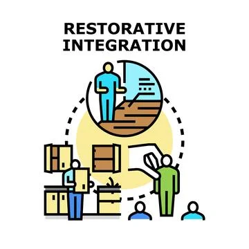 Restorative integration concept vector illustrating support Stock Illustration