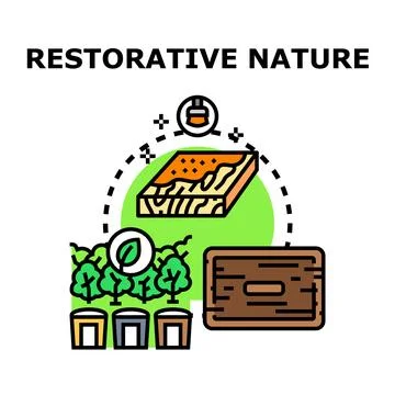 Restorative nature process restoring natural resources development Stockillustratie