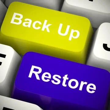 Restore backup concept meaning retrieval of data and information Stock Illustration