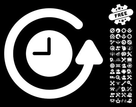 Restore Clock Vector Icon With Tools Bonus Stock Illustration