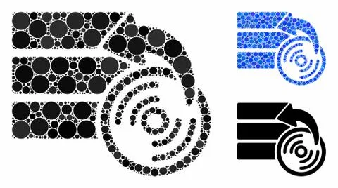 Restore database Mosaic Icon of Round Dots 스톡 일러스트