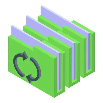 Restore laptop data icon isometric vector. Computer repair Stock Illustration