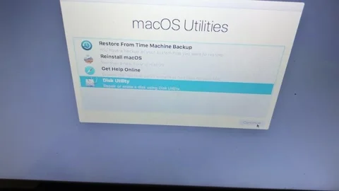 Restore macOS Using Disk Utility Installation Software Macbook Laptop Stock Footage 297237191