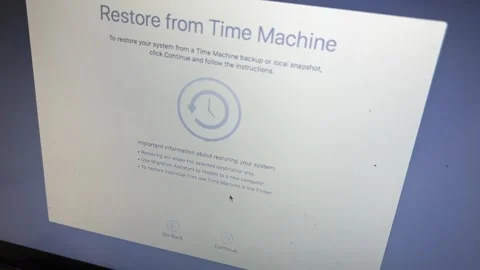 Restore macOS Using Time Machine Installation Software Macbook Laptop Video stock 297237194