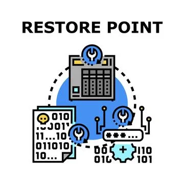 Restore point data recovery system backup concept 스톡 일러스트
