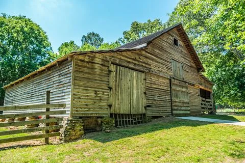 Restored barn closeup Stock Photos