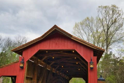Restored covered bridge Stock Photos