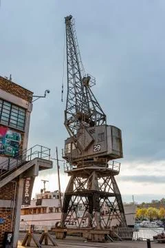 Restored Dock Cranes Stock Photos