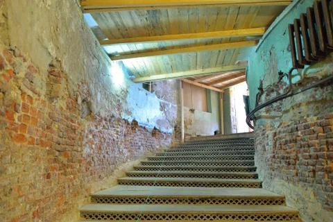 Restored down to the basement in the Big Gatchina Palace Stock Photos