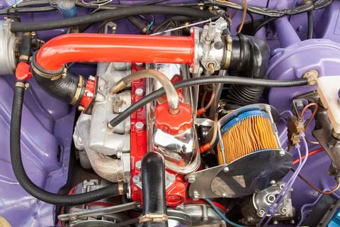 Restored engine of an old car Stock-Fotos