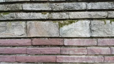 Restored section of ancient Roman  wall Stock Footage 97206659