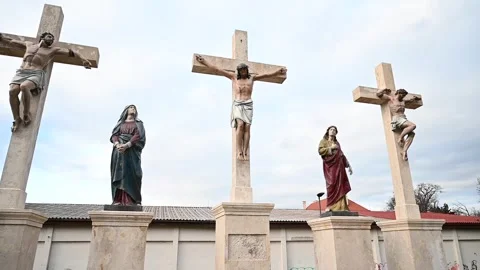 Restored statements of golgotha 库存影片 169359129