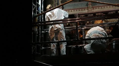 Restorers Is Working On The Icon In The Cathedral Stockbeeldmateriaal 59517111