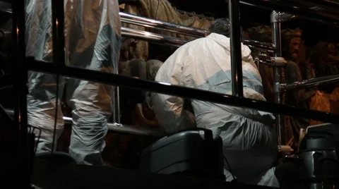 Restorers Is Working On The Icon In The Cathedral4 Stock Footage 59517136