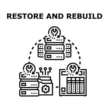 Restoring and rebuilding data in a server infrastructure 库存插图