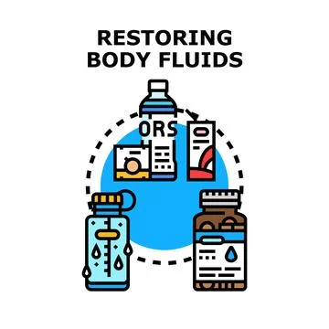 Restoring body fluids and electrolyte balance for health Stock Illustration