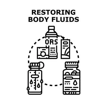 Restoring body fluids and electrolyte balance for health 스톡 일러스트