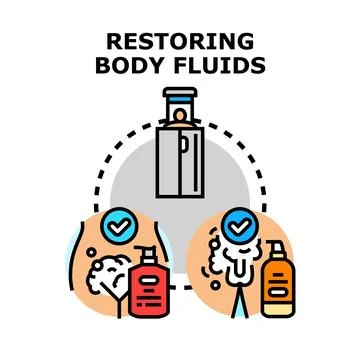 Restoring body fluids concept vector flat illustration Stock Illustration