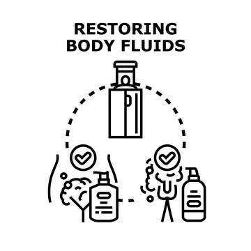 Restoring body fluids concept vector flat illustration Stock Illustration