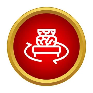 Restoring broken ancient vase icon in red circle Stock Illustration