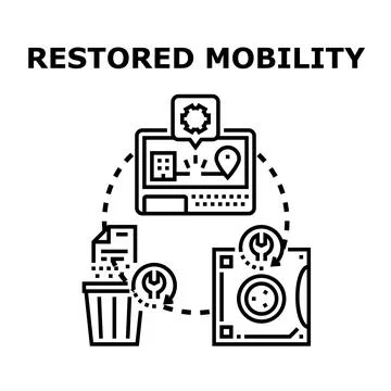 Restoring mobility process concept vector icon Stock Illustration