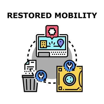 Restoring mobility process concept vector icon 库存插图