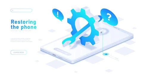 Restoring phone banner Stock Illustration